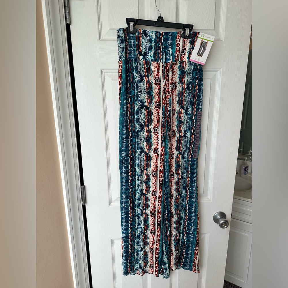 Woman’s C wonder wife leg palazzo pant, multi color size:small